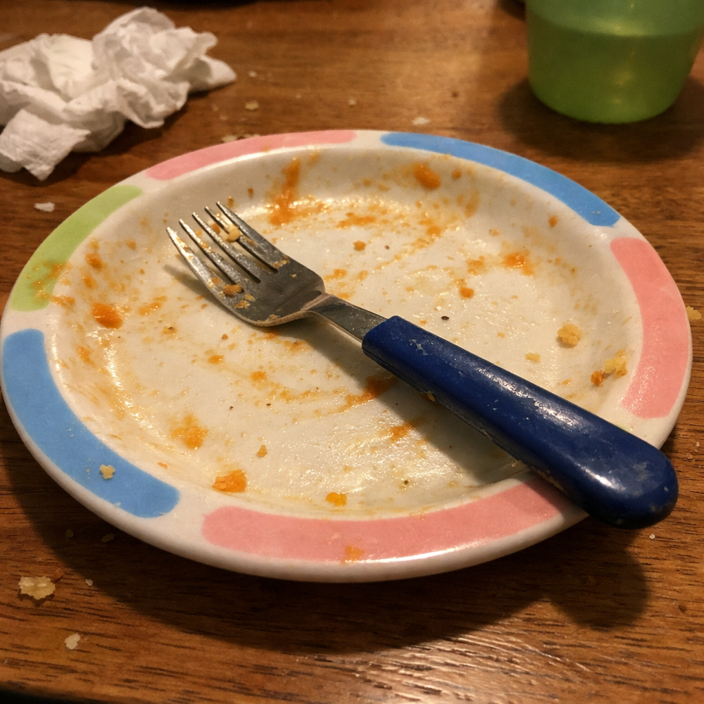 Child eating broccoli