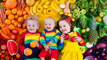 Children enjoying vegetables at school, nutrition education for kids in action